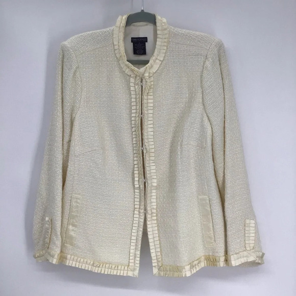 Pamela Dennis Private Client Group Women’s Elegant Blazer Jacket Creme Size 1X - Picture 2 of 9